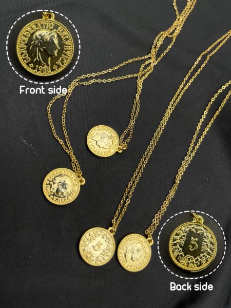 Double-sided coin necklace N$130 each