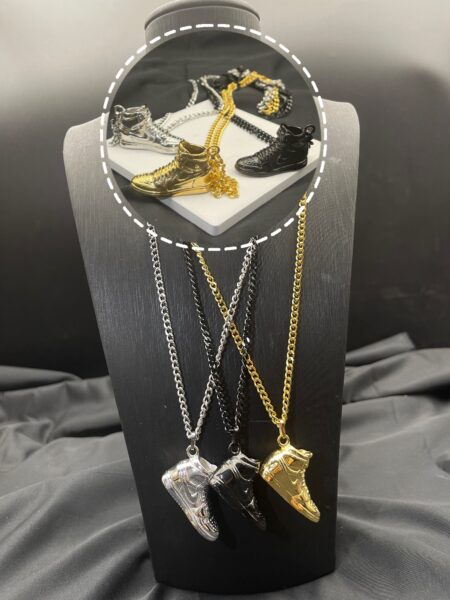 3D solid metal necklace featuring the iconic Air Jordan 1 silhouette N$200/1