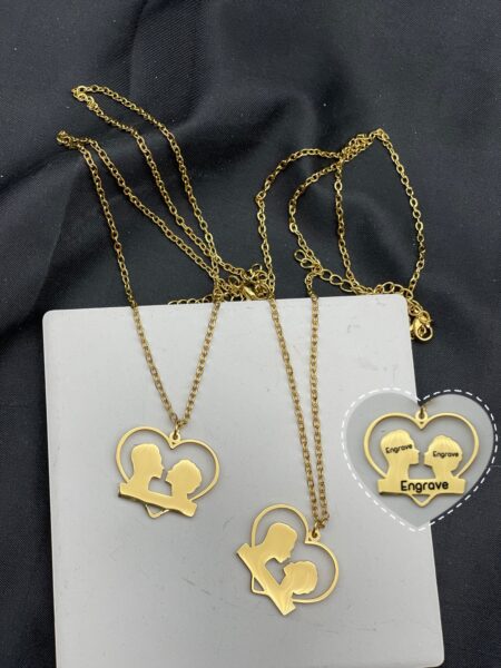 Engravable Heart couple necklace. Blank N$150/1 engrave fee depends on content from N$50 extra