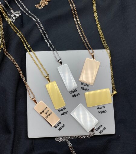 Engravable Rectangle Bar Necklace, blank N$160-N$180/1 engrave as from N$50 extra