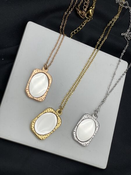 Engravable Mirror Frame Charm Necklace Blank N$200/1 engrave from 50/1 extra