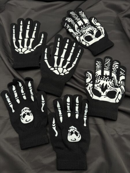 Stitched Skull Gloves N$150/Pair slightly glowing in darkness